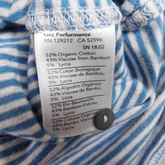 Tasc Polo Shirt Mens Large Gray Blue Stripe Organic Cotton Bamboo Casual Golf - Picture 12 of 12